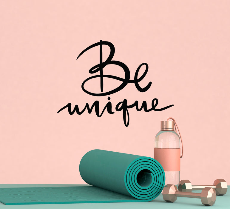 Autocollant mural en vinyle avec mots « Soyez unique » et phrase de motivation, 22,5 po x 19 po, gz107