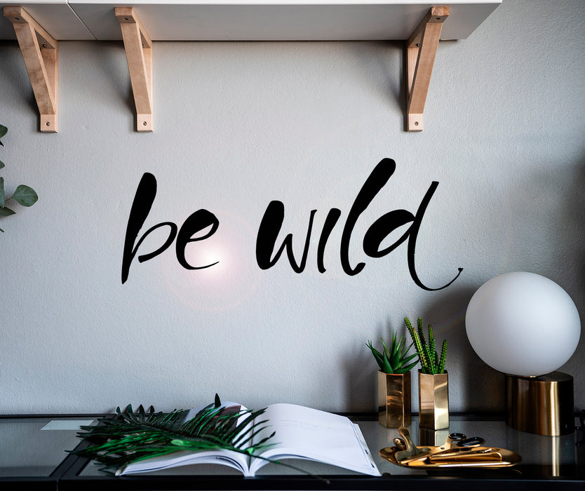 Виниловая наклейка на стену с надписью Be Wild Words Man Cave Decor Stickers Mural 28,5 x 11 дюймов gz195