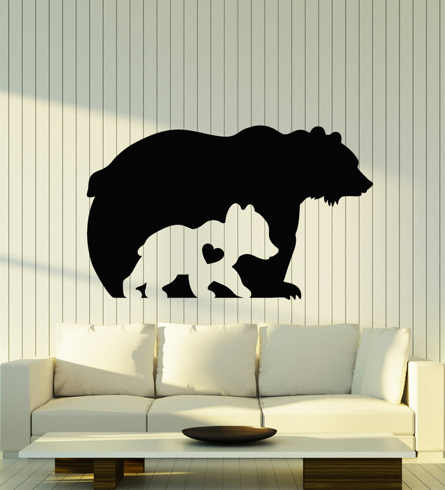 Vinyl Wall Decal Love Bear Baby And Mother Animals Zoo Nursery Decor Stickers Mural (g6940)