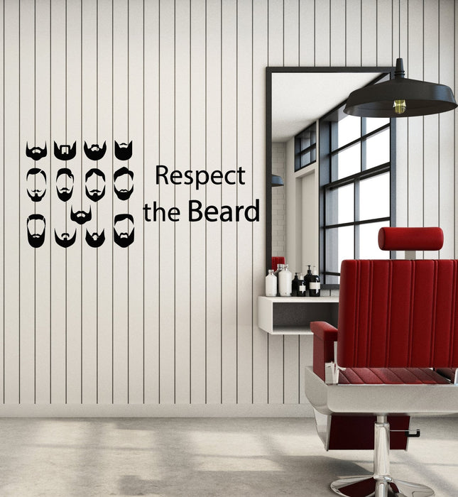 Vinyl Wall Decal Beard Quote Barbershop Barber Hair Salon Decor Stickers Mural (ig5613)