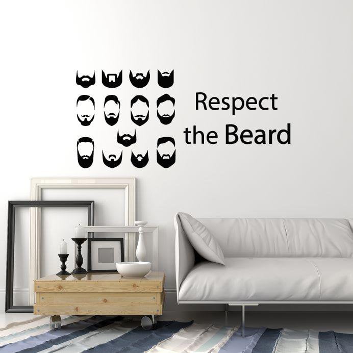 Vinyl Wall Decal Beard Quote Barbershop Barber Hair Salon Decor Stickers Mural (ig5613)