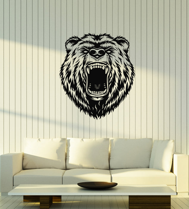 Vinyl Wall Decal Brown Bear Head Wild Animal Predator Stickers Mural (g4538)
