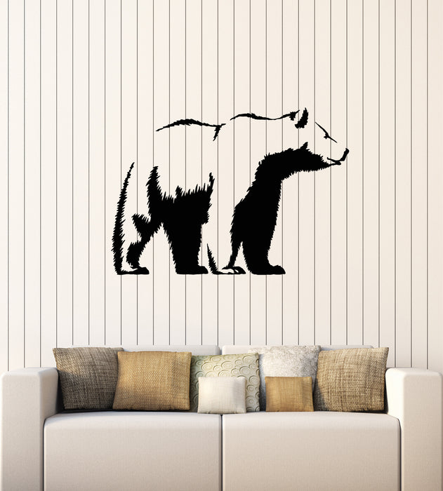 Vinyl Wall Decal Bear Grizzly Wild Animal Urban Art Animal Stickers Mural (g3834)