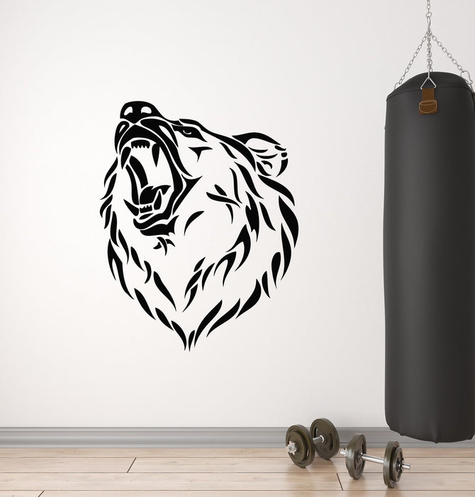 Vinyl Wall Decal Tribal Grizzly Wild Animal Bear Head Wildlife Stickers Mural (g4509)