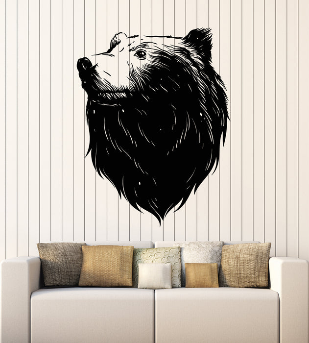 Vinyl Wall Decal Bear Head Grizzly Wild Animal Urban Art Decor Stickers Mural (g5829)