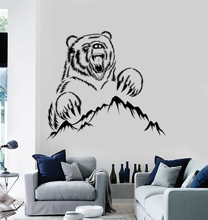 Vinyl Wall Decal Bear Grizzly Animal Urban Art Animal Mountains Stickers Mural (g7943)