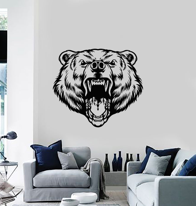 Vinyl Wall Decal Aggressive Tribal Bear Grizzly Wild Animal Stickers Mural (g4444)