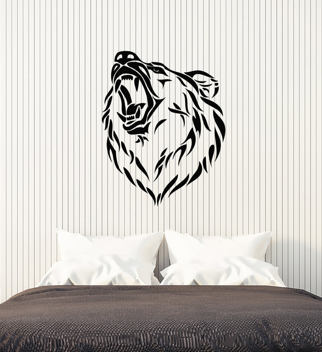 Vinyl Wall Decal Tribal Grizzly Wild Animal Bear Head Wildlife Stickers Mural (g4509)