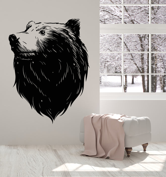 Vinyl Wall Decal Bear Head Grizzly Wild Animal Urban Art Decor Stickers Mural (g5829)