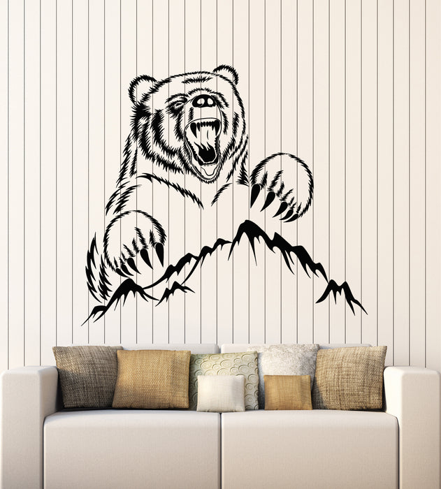 Vinyl Wall Decal Bear Grizzly Animal Urban Art Animal Mountains Stickers Mural (g7943)