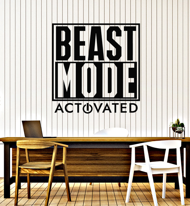 Vinyl Wall Decal Beast Mode Activated Gamer Phrase Game Room Stickers Mural (g7865)