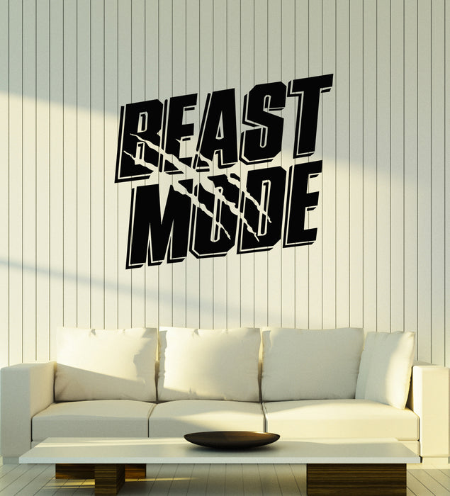 Vinyl Wall Decal Beast Mode Inspirational Phrase Iron Sport Stickers Mural (g7120)