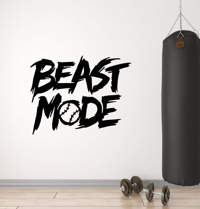 Vinyl Wall Decal Baseball Fan Beast Mode Boys Bedroom Stickers Mural (g6376)