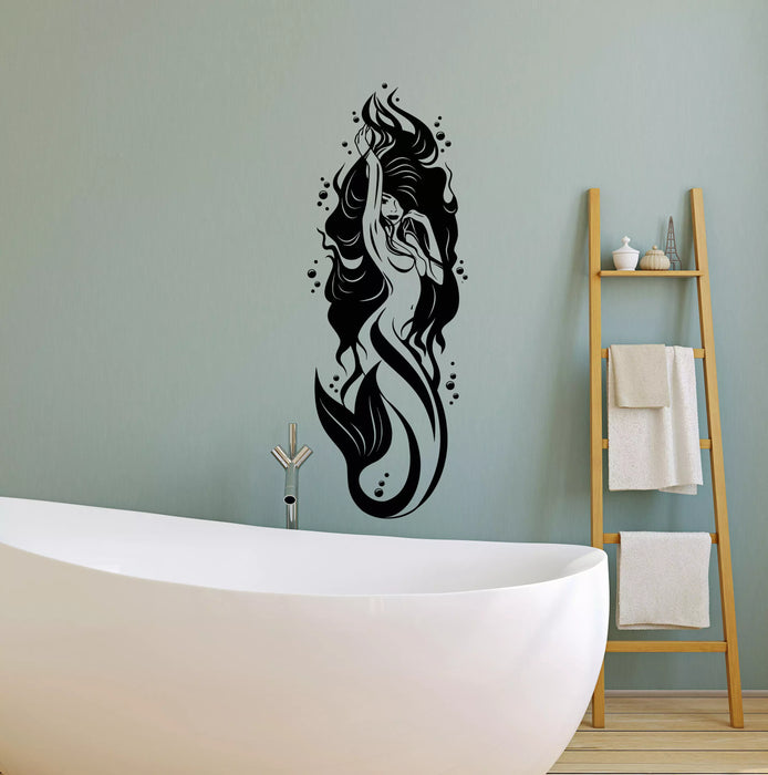 Vinyl Wall Decal Sexy Naked Mermaid Girl Bathroom Decor Stickers (3555ig)