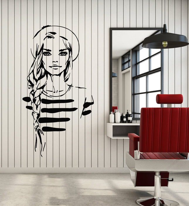 Vinyl Wall Decal Fashion Beauty Girl Makeup Salon Marine Style Stickers Mural (g1646)
