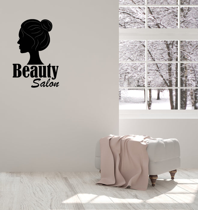 Vinyl Decal Wall Sticker Beauty Salon Girl Silhouette Hair Unique Gift (g095)