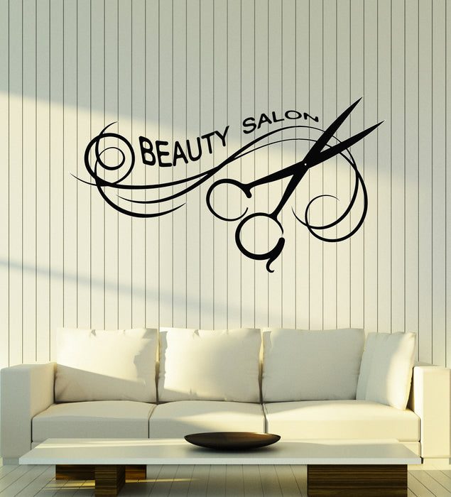 Vinyl Wall Decal Beauty Salon Hair Style Barber Tools Scissors Stickers Mural (g2321)