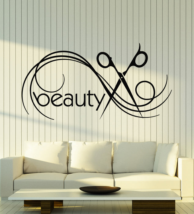 Vinyl Wall Decal Beauty Hair Stylist Salon Professional Service Scissors Stickers Mural (g2453)