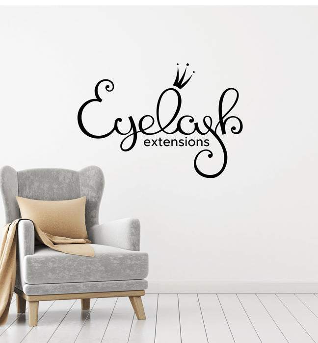 Vinyl Wall Decal Eyelash Extensions Beauty Salon Makeup Fashion Stickers Mural (g4616)