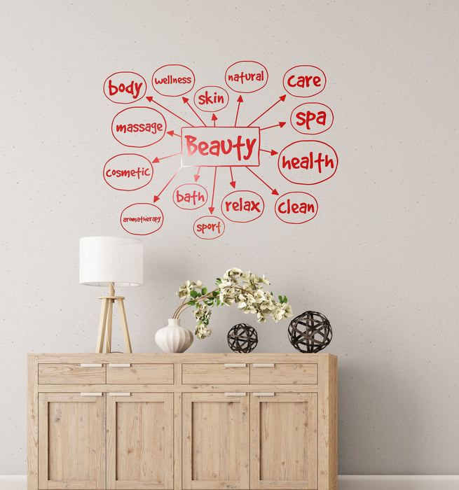 Виниловые наклейки на стену салон красоты оздоровительный спа массаж уход ванная комната наклейки фреска (ig6287)