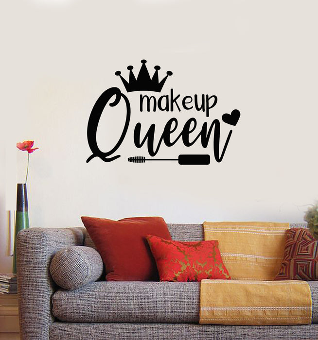 Vinyl Wall Decal Makeup Queen Beauty Mascara Artist Fashion Stickers Mural (g3671)