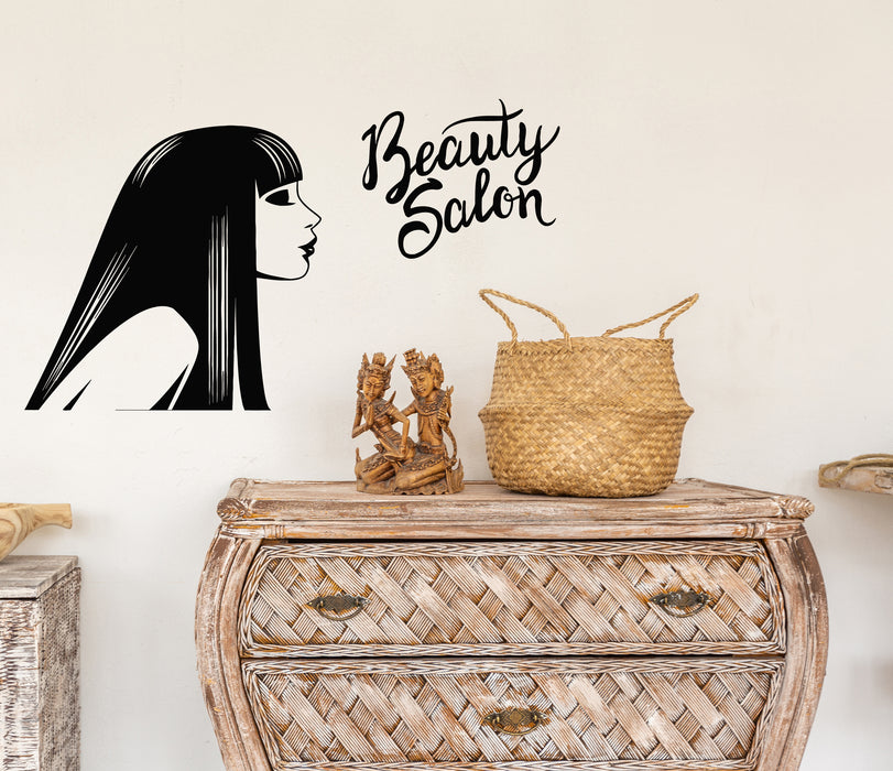 Vinyl Wall Decal Beauty Woman Silhouette Beauty Spa Salon Stickers Mural (g7795)