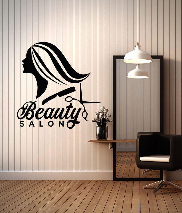 Vinyl Wall Decal Beauty Salon Scissors Comb Hair Hairdresser Window Stickers Mural (ig6402)