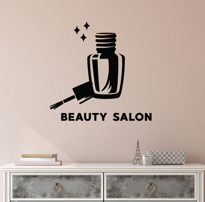 Beauty Salon Vinyl Wall Decal Nail Polish Lettering Manicure Stickers Mural (k317)