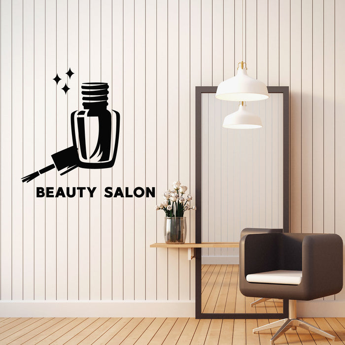 Beauty Salon Vinyl Wall Decal Nail Polish Lettering Manicure Stickers Mural (k317)