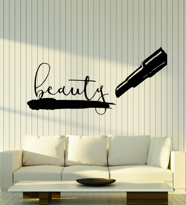 Vinyl Wall Decal Lipstick Cosmetics Makeup Girl Room Beauty Salon Stickers Mural (g2940)