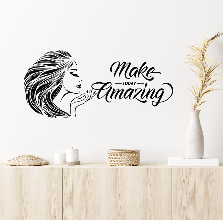 Vinyl Wall Decal Quote Make Today Amazing Beauty Salon Stickers Mural (g6287)