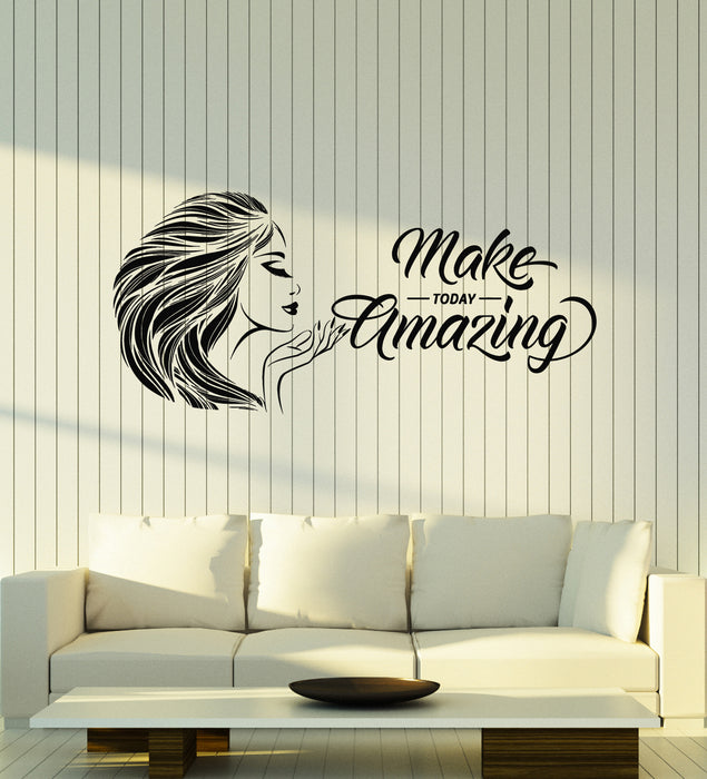 Vinyl Wall Decal Quote Make Today Amazing Beauty Salon Stickers Mural (g6287)