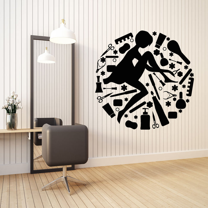 Vinyl Wall Decal Beauty Salon Spa Center Manicure Pedicure Stickers Mural (g8116)