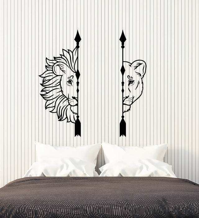 Vinyl Wall Decal Bed Lion King Head Wildlife Animal Bedroom Art Stickers Mural (g6865)