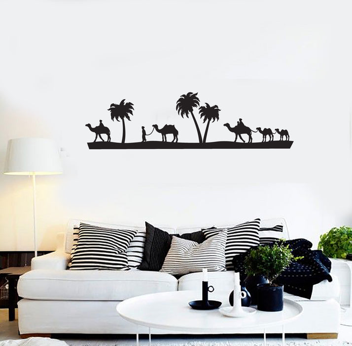 Vinyl Wall Decal Bedouins Desert Palm Camels Home Room Decor Art Stickers Mural (ig5629)