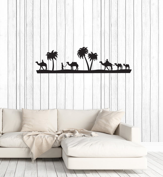 Vinyl Wall Decal Bedouins Desert Palm Camels Home Room Decor Art Stickers Mural (ig5629)