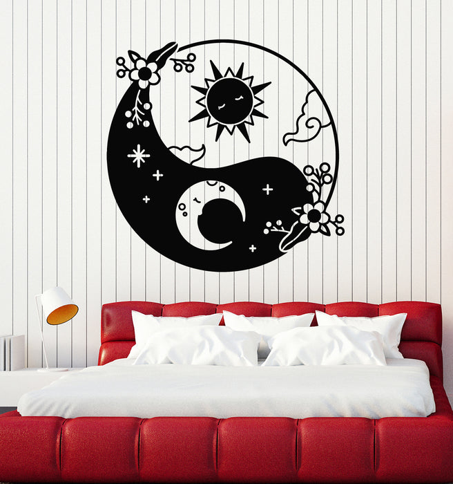 Vinyl Wall Decal Bedroom Day Night Sun Moon Child Room Stickers Mural (g6276)