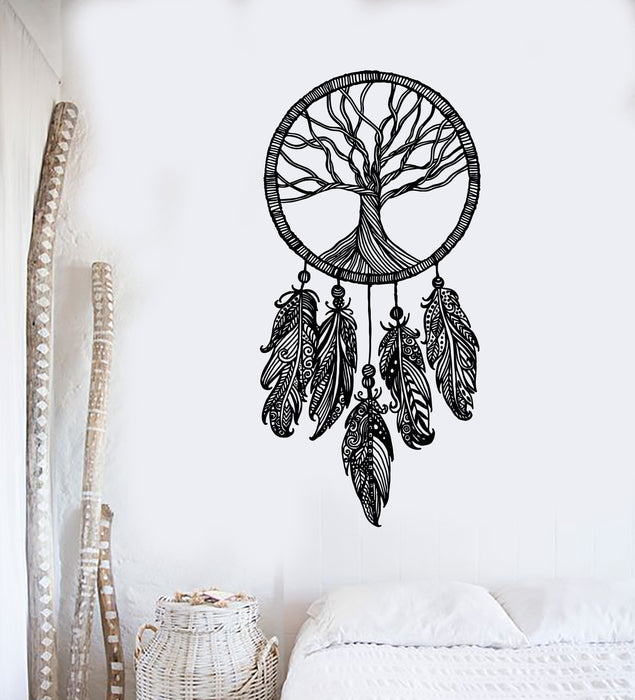 Vinyl Wall Decal Tree Roots Dreamcatcher Ornament Bedroom Talisman Stickers Mural (g6380)