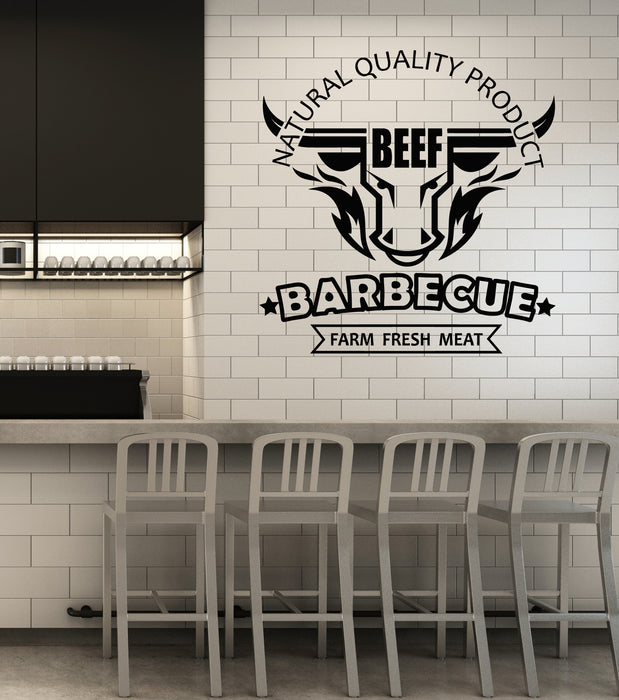 Vinyl Wall Decal Fresh Meat Beef Steak Barbeque Farm Bull Stickers Mural (g4367)