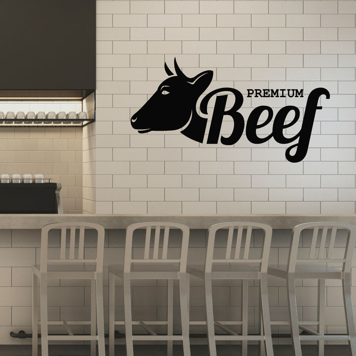 Vinyl Wall Decal Butcher Shop Beef Meat Butchery Cow Kitchen Stickers Mural (g8112)