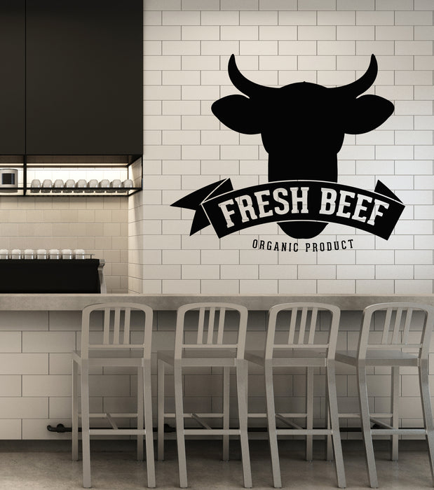 Vinyl Wall Decal Fresh Beef Organic Product Meat Steak Grill Stickers Mural (g7382)
