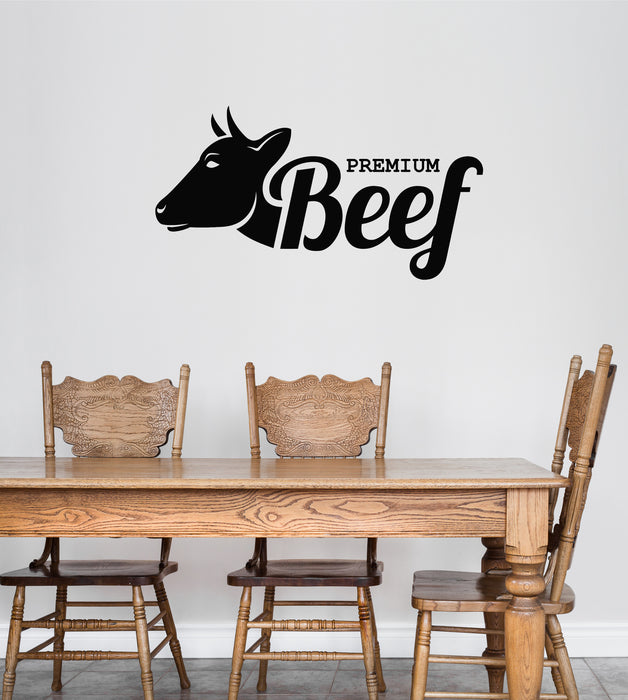 Vinyl Wall Decal Butcher Shop Beef Meat Butchery Cow Kitchen Stickers Mural (g8112)
