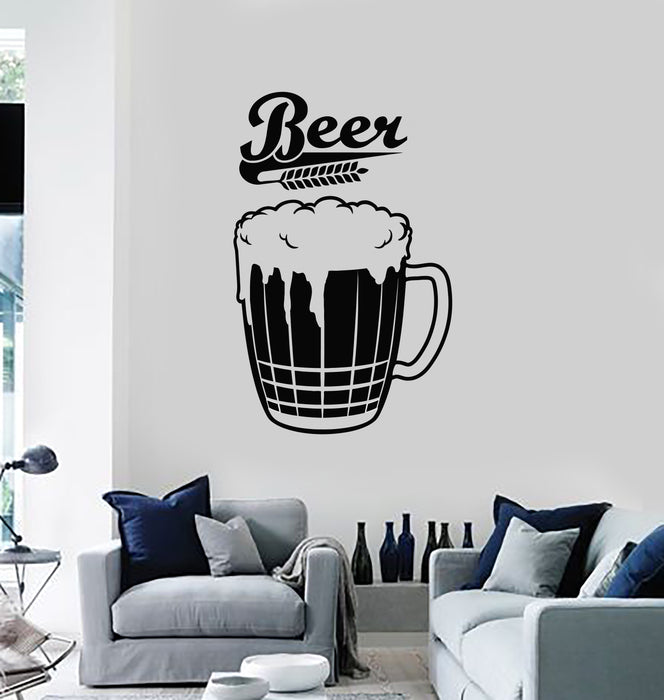 Vinyl Wall Decal Mug Of Beer Foam Alcohol Pub Bar Beerhouse Stickers Mural (g573)