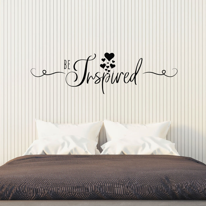 Vinyl Wall Decal Be Inspire Lettering Phrase Home Illustration Stickers Mural (g8158)