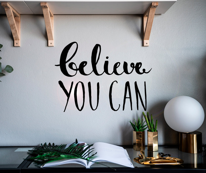 Vinyl Wall Decal Inspiring Lettering Believe You Can Stickers Mural 22.5 in x 16 in gz110