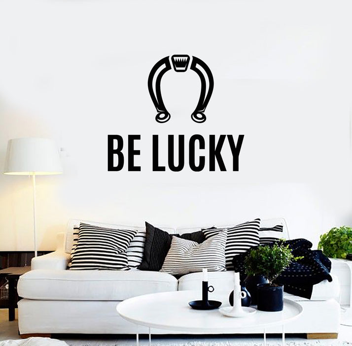 Vinyl Wall Decal Good Luck Symbol Horseshoe Be Lucky Stickers Mural (g3723)