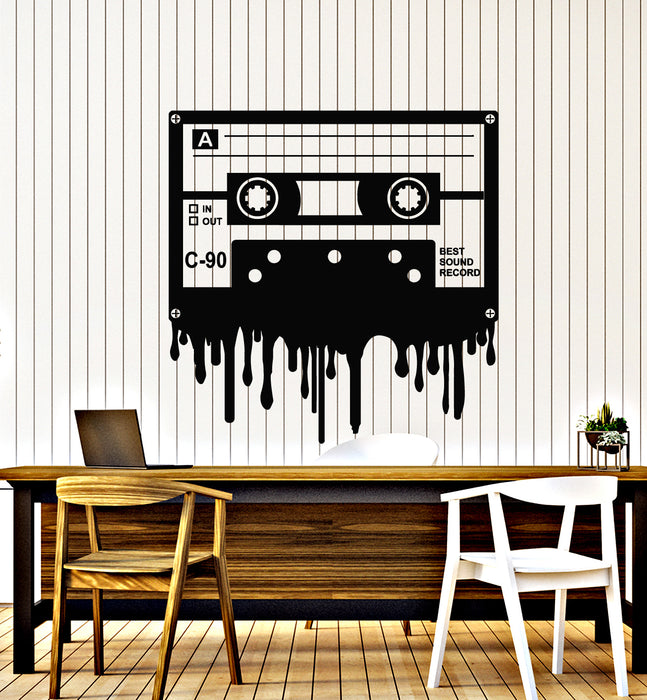 Vinyl Wall Decal Cassette Music Best Sound Record Retro Style Stickers Mural (g1303)