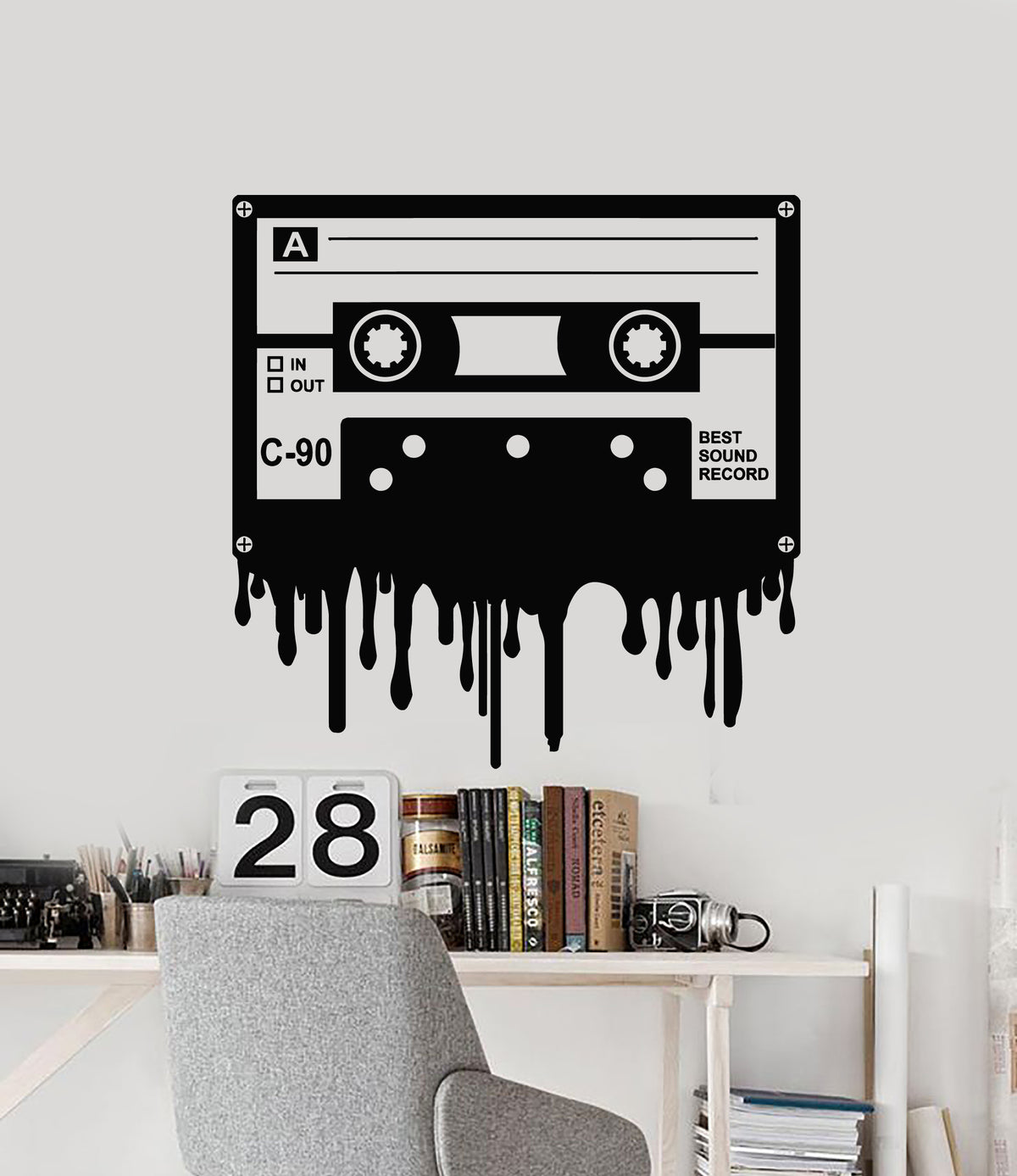 Vinyl Wall Decal Cassette Music Best Sound Record Retro Style Stickers ...