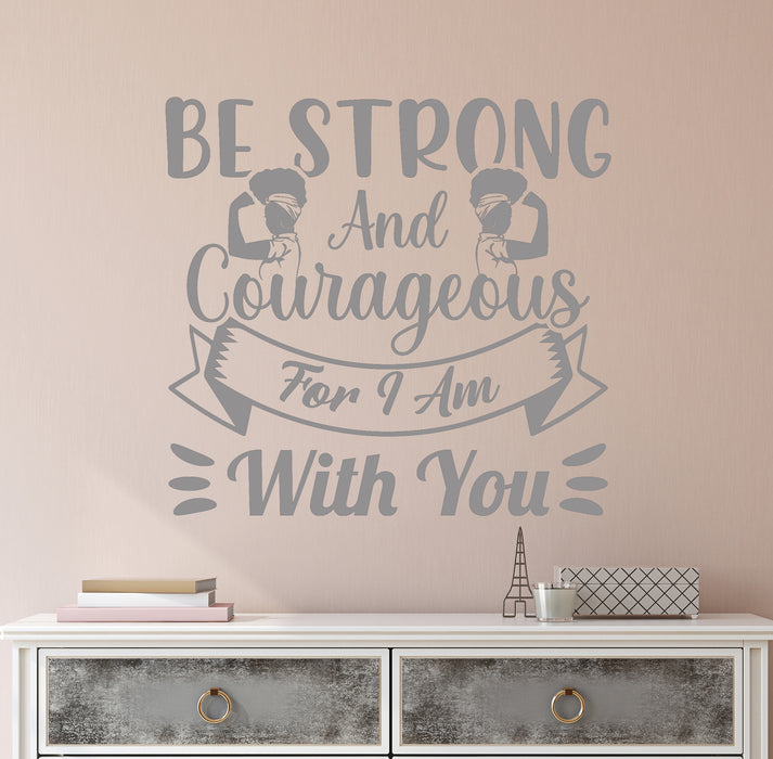 Be Strong Vinyl Wall Decal Woman Lady Boss Inspire Motivational Female Letters Words Quote African Girl Stickers Mural (ig6473)