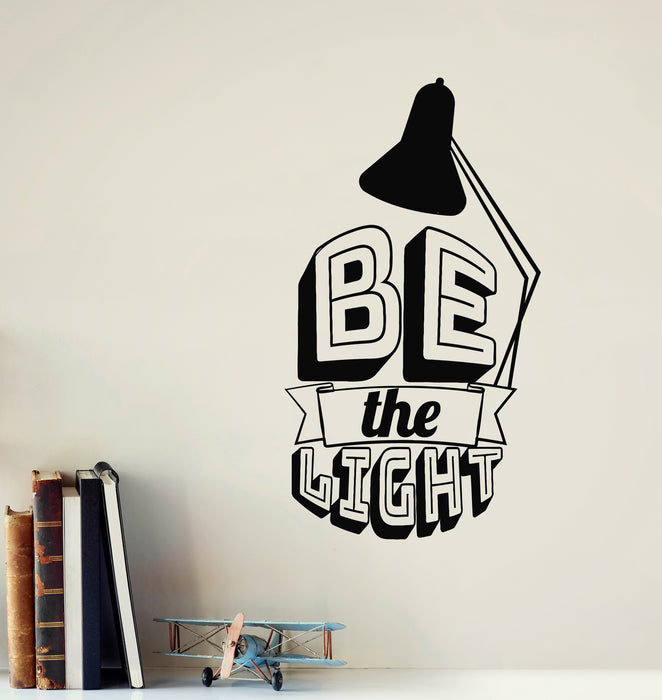 Vinyl Wall Decal Quote Be The Light Lettering Living Room Interior Stickers Mural (g6256)